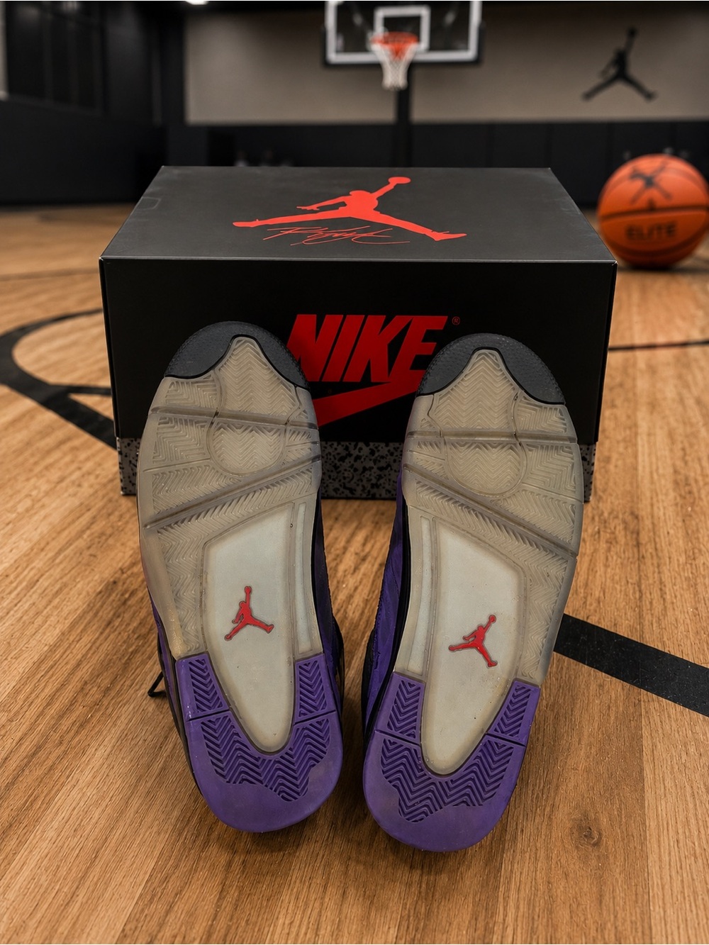 Jordan Purple and Black Retro Basketball Sneakers - Picture 4 of 4